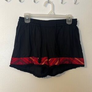 NWT Ella Moss Black and Red Boho Shorts Size XS